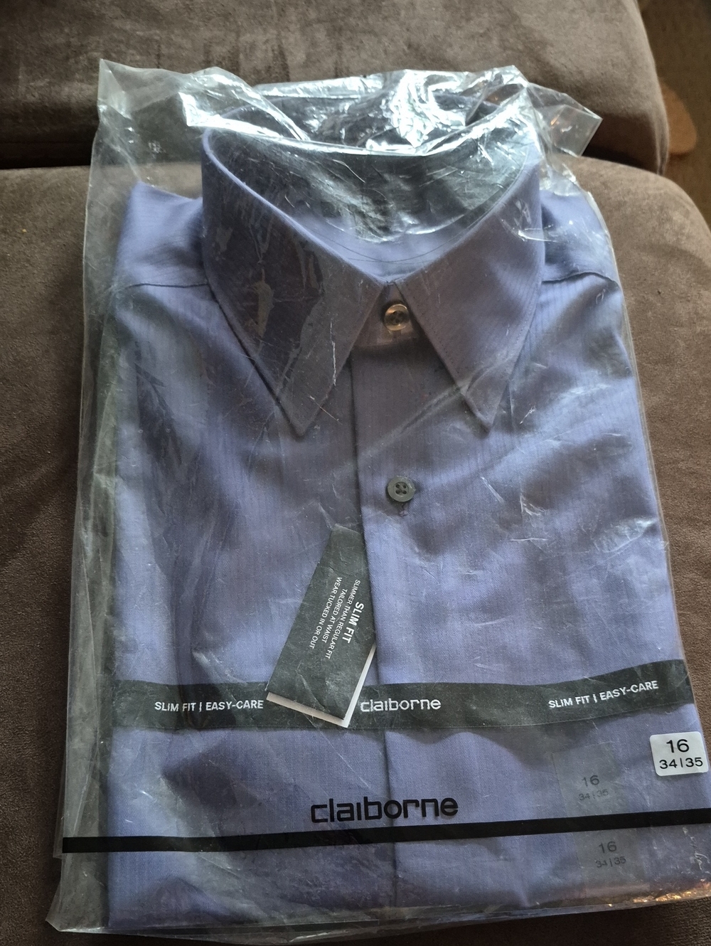 Claiborne Men's Dress Shirt in Light Blue Size Neck 16 New